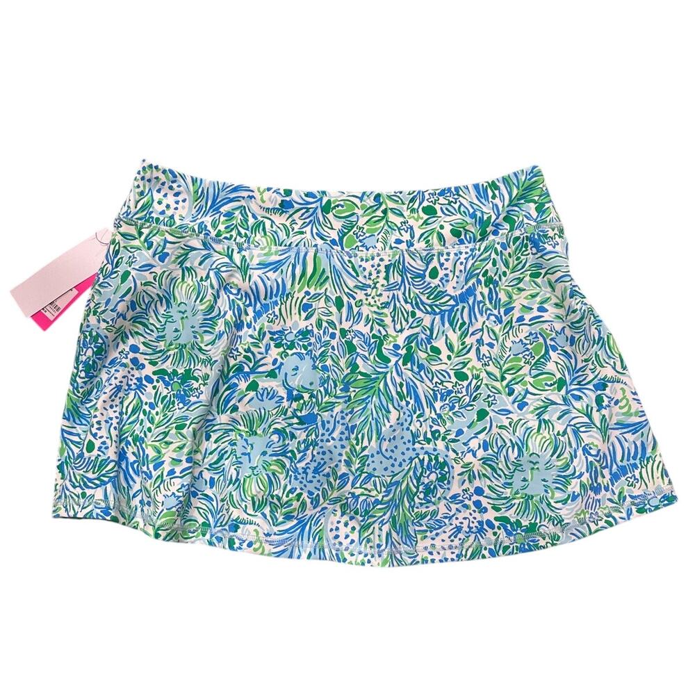 Lilly Pulitzer Aila Skort Luxletic Hydra Blue Dandy Lions UPF 50+, Large NWT - Picture 2 of 11